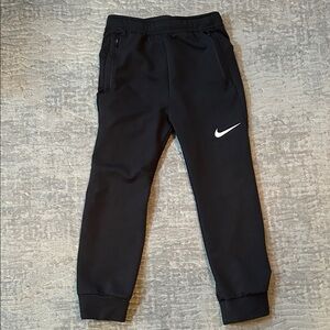 Nike Kids Black Drifit Sweatpants with White Logo